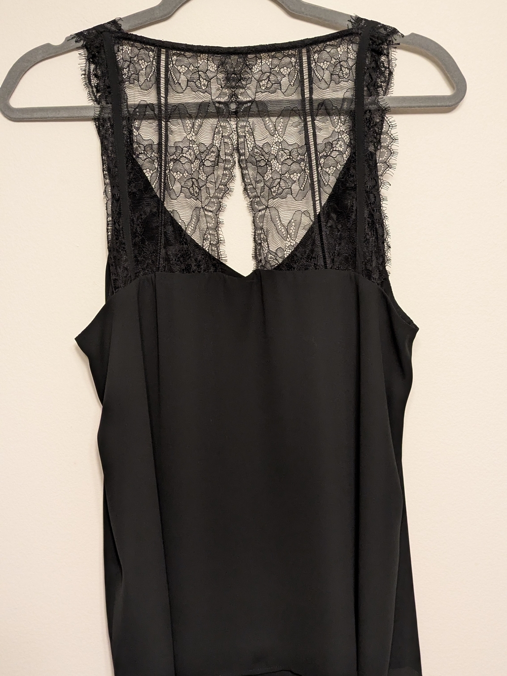 LOFT Black Lace-Back Camisole Tank - Picture 3 of 6